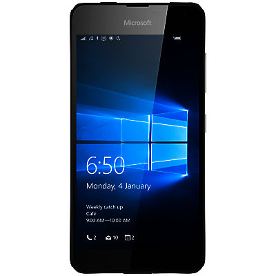 Microsoft Lumia 650 Smartphone, Windows Mobile, 5.0, 4G LTE, Sim Free, 16GB Black